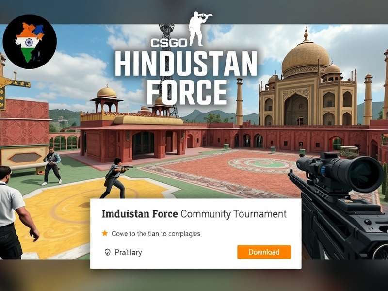CSGO Hindustan Force gameplay screenshot showing Indian-themed maps